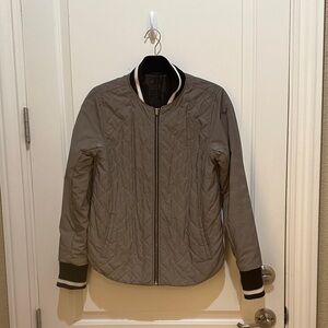 Athleta Gray/Black REVERSIBLE Quilted Puffer Jacket XS EUC